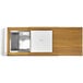 An Astella white metal mobile bar on a wood surface.