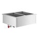 A stainless steel ServIt drop-in hot food well with two rectangular sections.