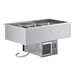 A ServIt drop-in refrigerated cold food well with stainless steel pans on a counter.