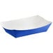 A blue paper food tray.