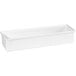 A white rectangular Bugambilia food pan with a handle.