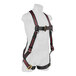 A mannequin wearing a black and red KStrong Kapture Elite full-body harness.