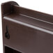 A brown plastic shelf with 11 1/4" condiment bins.