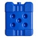 A blue plastic container with holes on a white background.