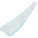 A clear plastic spoon with green trim.