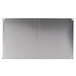 A close-up of a solid stainless steel shelf.