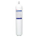 A white cylinder with a blue and white label for a 3M Water Filtration Products HF98-CLXS filter cartridge.