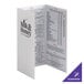 A white Choice 11" x 17" customizable trifold menu with black text.