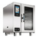 A large stainless steel Alto-Shaam combi oven with a glass door.