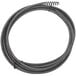 A coiled black spring wire with a black metal tube on the end.