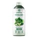 A bottle of Smartfruit Harvest Greens puree beverage with a white label.