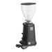 A black HeyCafe HC-600 espresso grinder with a clear plastic container and black lid.