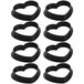 A group of heart-shaped black silicone molds.