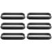 A black and white rectangular Silikomart silicone baking mold with six oval compartments.