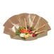 A Solia Iris brown cardboard paper bowl filled with vegetables and dip with a wooden spoon.