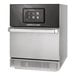 A Merrychef conneX16 stainless steel high-speed oven on a kitchen counter.