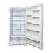 A white Danby reach-in refrigerator with its door open.