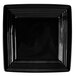 A black square Tuxton Concentrix china plate with a white background.