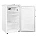 A white Danby medical refrigerator with its door open.