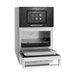 A close-up of a stainless steel Merrychef conneX12 high-speed oven with a digital display.