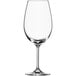 A close-up of a clear Schott Zwiesel wine glass.