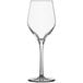 A clear Schott Zwiesel white wine glass with a long stem.