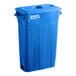 A blue plastic Lavex Pro recycling container with a blue lid.