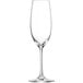 A close-up of a clear Schott Zwiesel Ivento wine glass with a long stem.