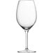 A clear Schott Zwiesel wine glass with a stem.