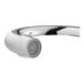A Regency gooseneck faucet spout with a white and chrome finish.