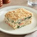 Stouffer's vegetable lasagna on a plate.