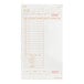 A tan and white restaurant guest check pad with note space, beverage lines, and a detachable bottom guest receipt.
