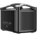 A black rectangular EcoFlow River Pro lithium-ion battery with handles.