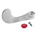 A stainless steel Eversteel wrist action handle with a red index and screw.