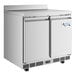 An Avantco stainless steel VersaHub freezer with two doors.