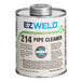 A white can of E-Z Weld Clear Pipe Cleaner with a label.