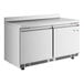 A stainless steel Avantco worktop freezer with two doors.