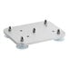 A white metal Avantco Ice suction foot base with screws.