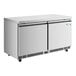 An Avantco stainless steel undercounter freezer with two doors.