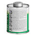 A close up of a clear E-Z Weld PVC cement can with green and white label.