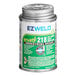 A green and white can of E-Z Weld Clear Heavy Body PVC Cement with a label.