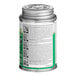 A close up of a 4 oz. can of E-Z Weld clear PVC cement with instructions on it.