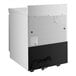 An Avantco white and black worktop freezer with a door.