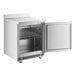 An Avantco stainless steel worktop freezer with a door open.