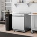 An Avantco worktop freezer with a black rectangular top and a black square front.