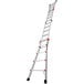 A Little Giant aluminum articulated extendable ladder with red and white accents.