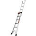 A white and black Little Giant King Kombo ladder with a black handle.