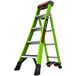 A green Little Giant King Kombo industrial ladder with black and red lettering.
