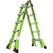 A green and black Little Giant Dark Horse 2.0 ladder with silver accents and black wheels.