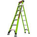 A green Little Giant King Kombo ladder with black and orange steps and black text.